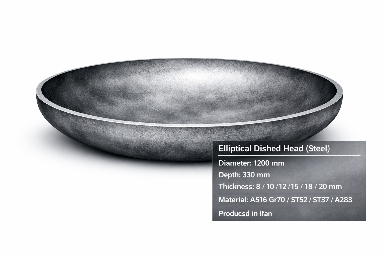 خرید عدسی الپتیکال مخزن 1200 میلیمتر آلیاژ A516 GR70 | تولید و فروش